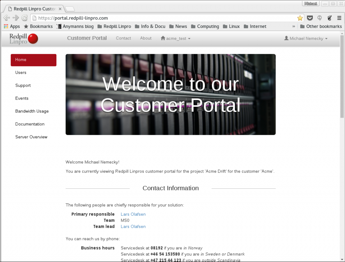 Redpill Linpro Customer Portal
