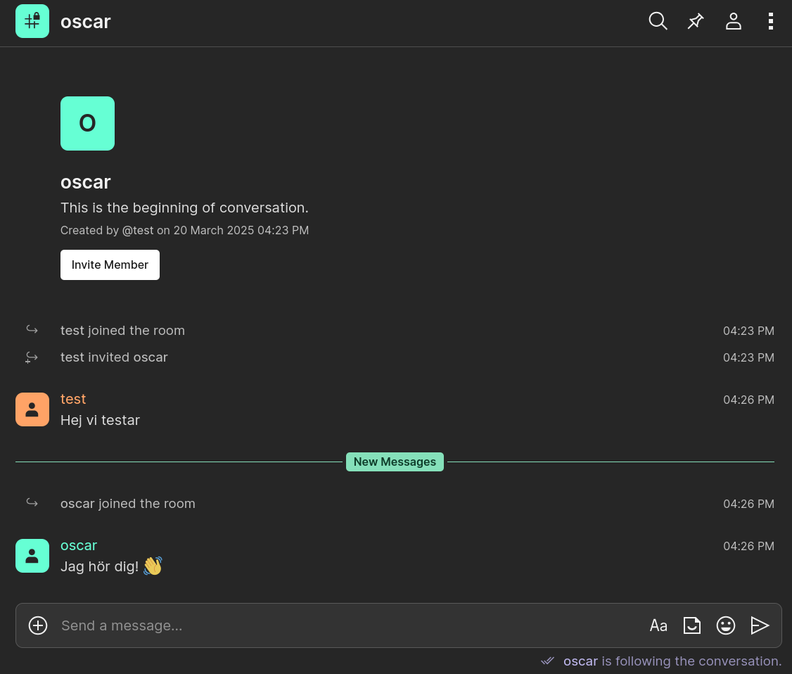 Start chatting